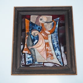 Ruth Faktor Ceramic Relief Tile, "Two Musicians"