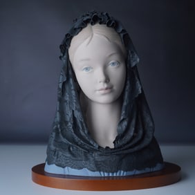 Lladro Figurine Bust with Black Veil