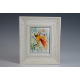Elliot Hall Enamels Framed Art, Signed