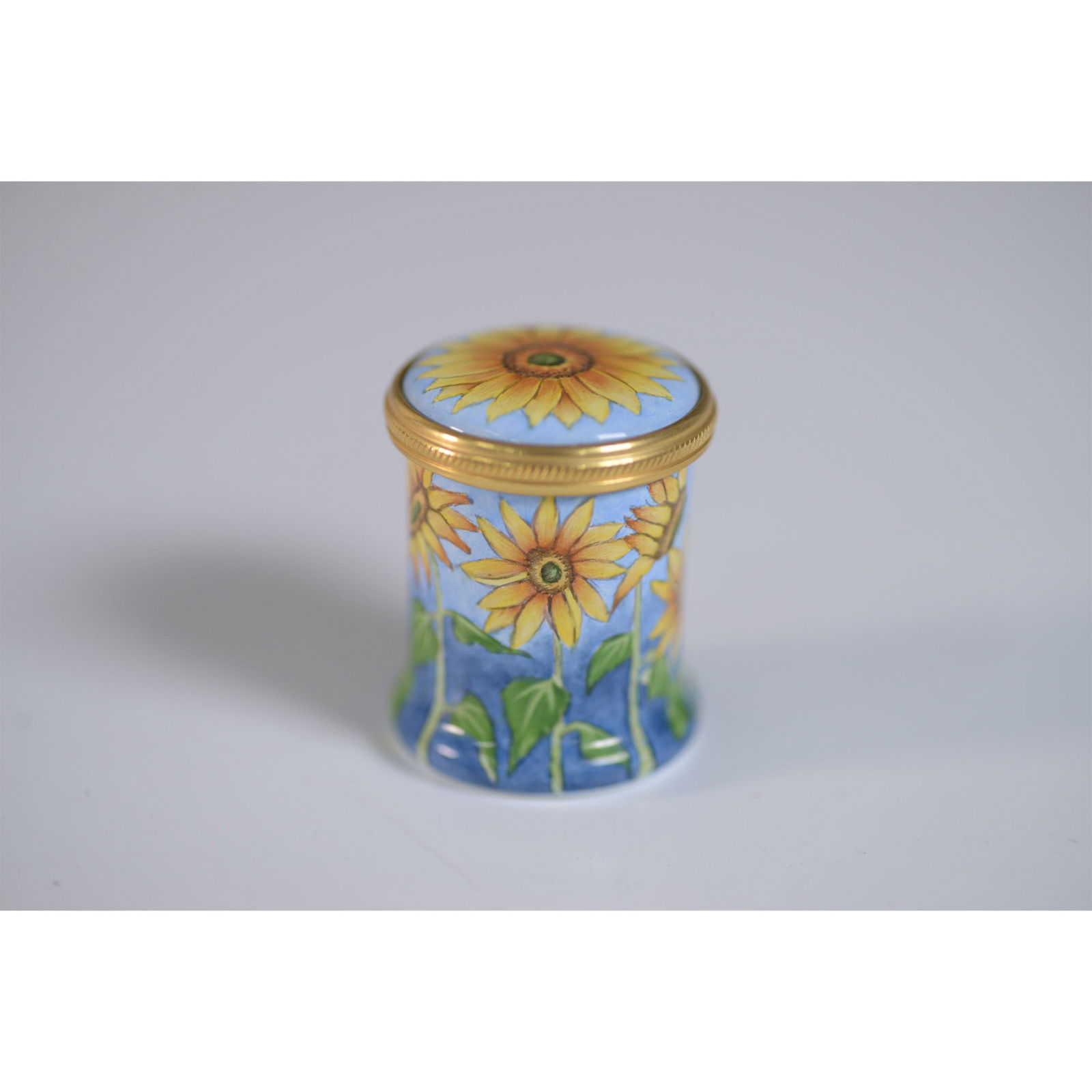 Elliot Hall Enamels Sunflower Thimble Box, Limited Edition (1 of 3)