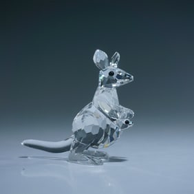 Swarovski Crystal Figurine, Kangaroo with Baby Joey 181756