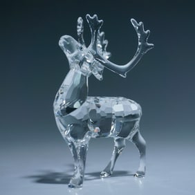 Swarovski Silver Crystal Reindeer with Box