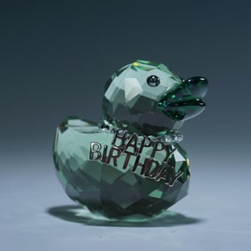 Swarovski Crystal Figurine Happy Birthday Duck