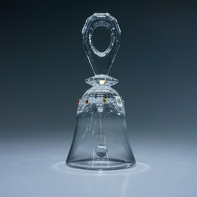Swarovski Silver Crystal Bell Figurine w/Multicolor Accents