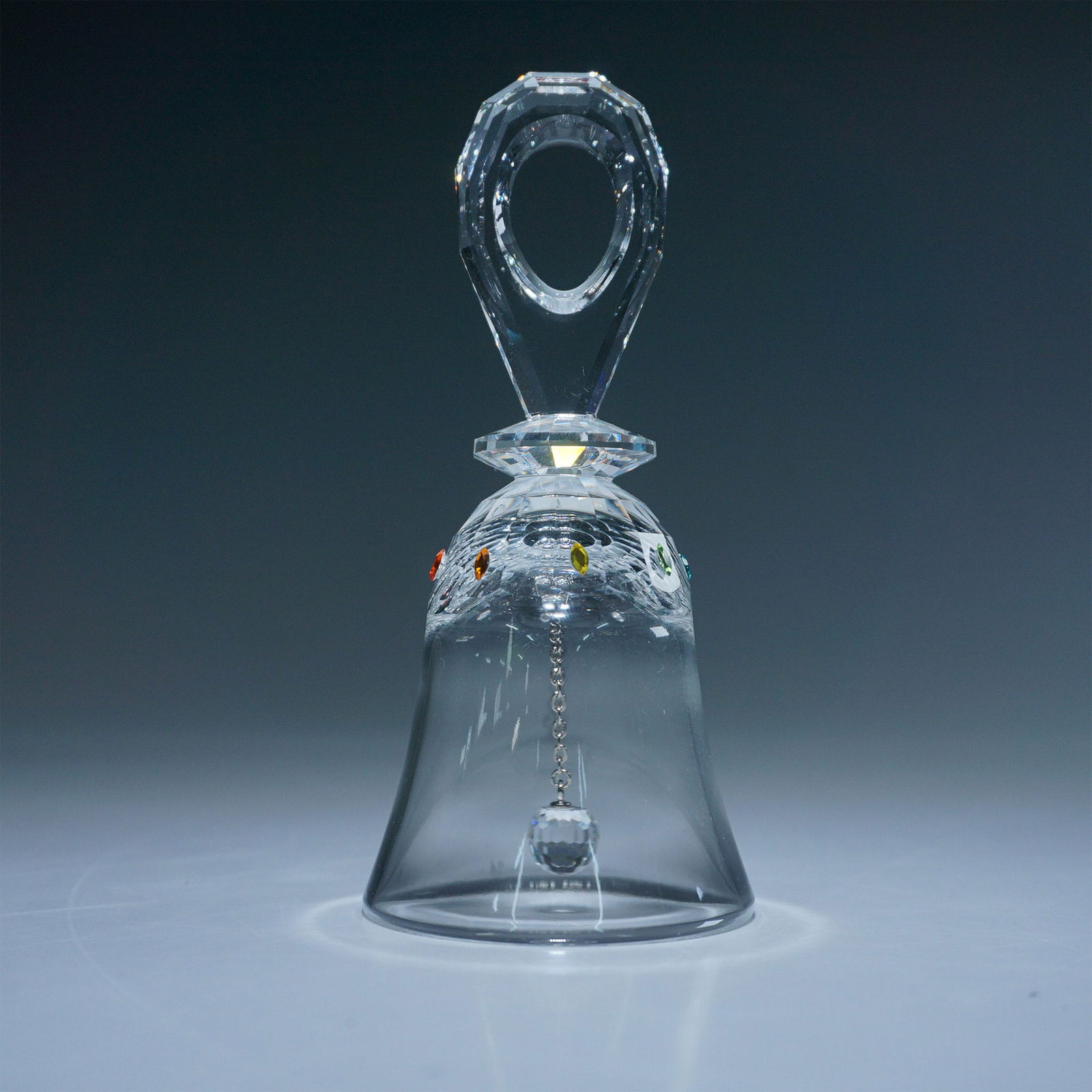 Swarovski Silver Crystal Bell Figurine w/Multicolor Accents (1 of 5)