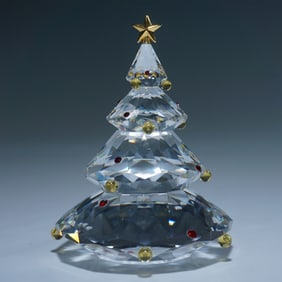 Swarovski Silver Crystal Figurine Christmas Tree