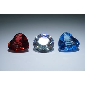 3pc Swarovski Crystal Figurines, SCS Renewal Gifts, Hearts & Chaton