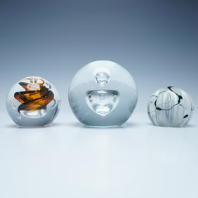 3pc Art Glass Paperweights