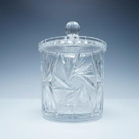 Cut Crystal Pinwheel Star Biscuit Jar with Lid