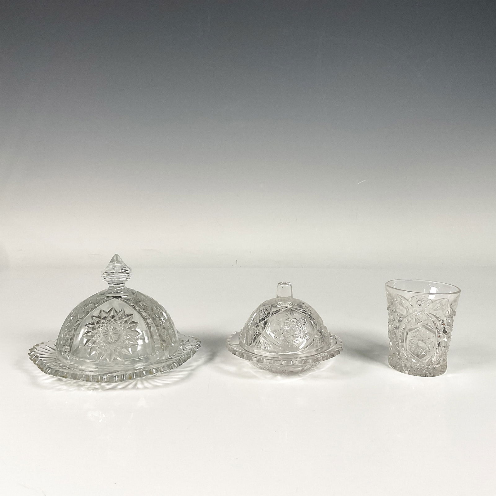 3pc Butter Dishes with Lids and Shot Glass (1 of 3)