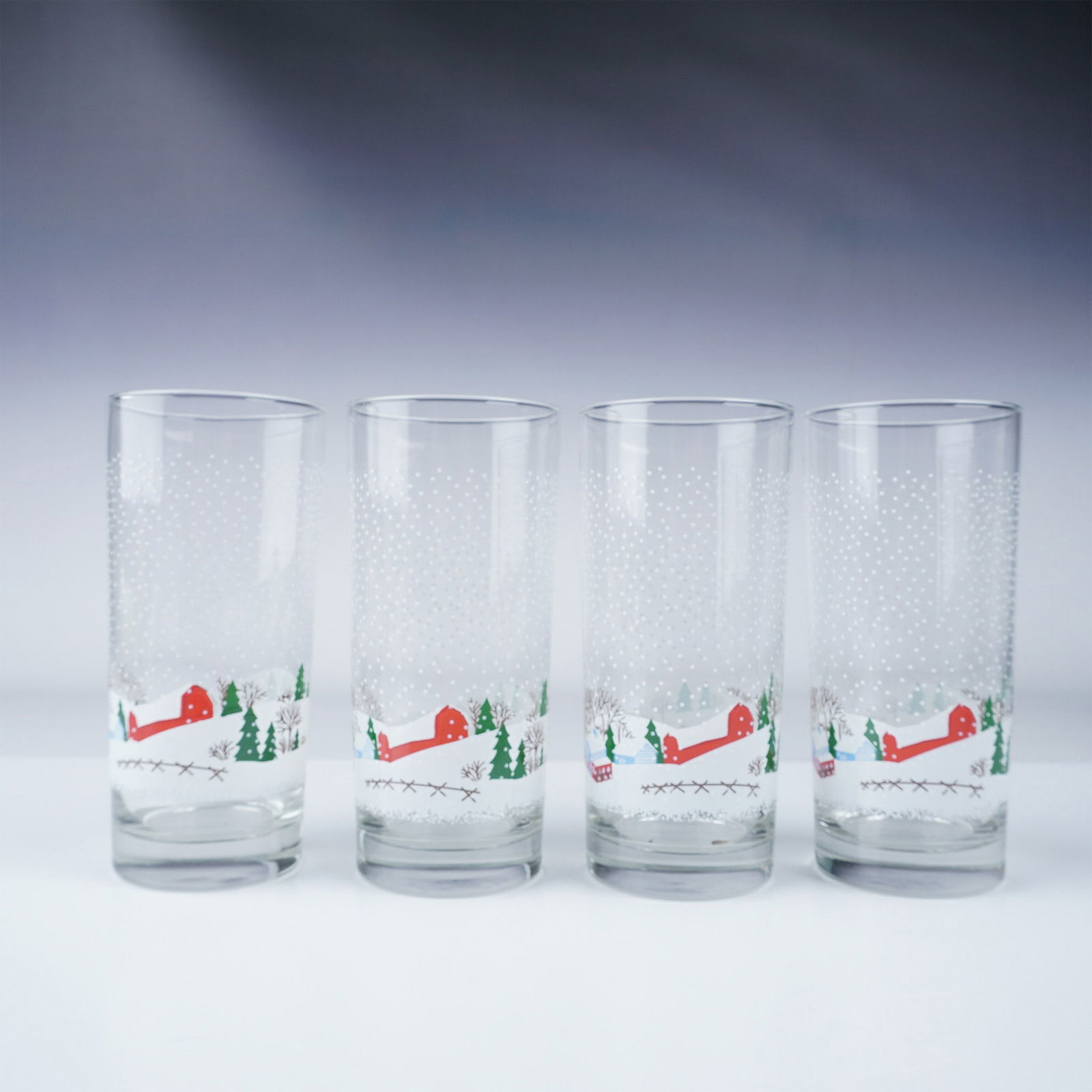 4pc Set of Lenox Sleighride Highball Glasses (1 of 5)