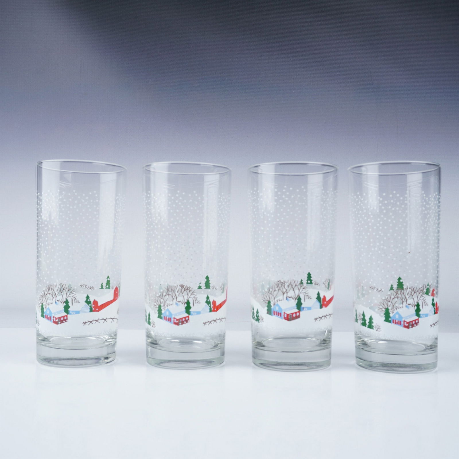 4pc Set of Lenox Sleighride Highball Glasses (1 of 5)