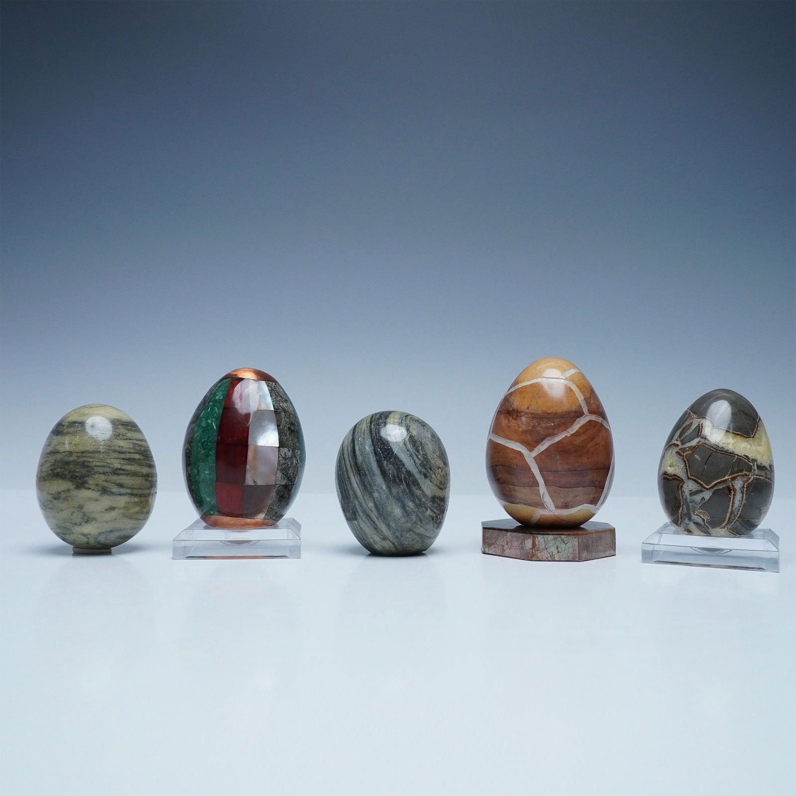 8pc Polished Stone Egg Collection with Stands (1 of 3)