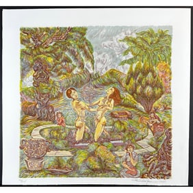 Rachelle Sherman (American) Lithograph Adam and Eve signed