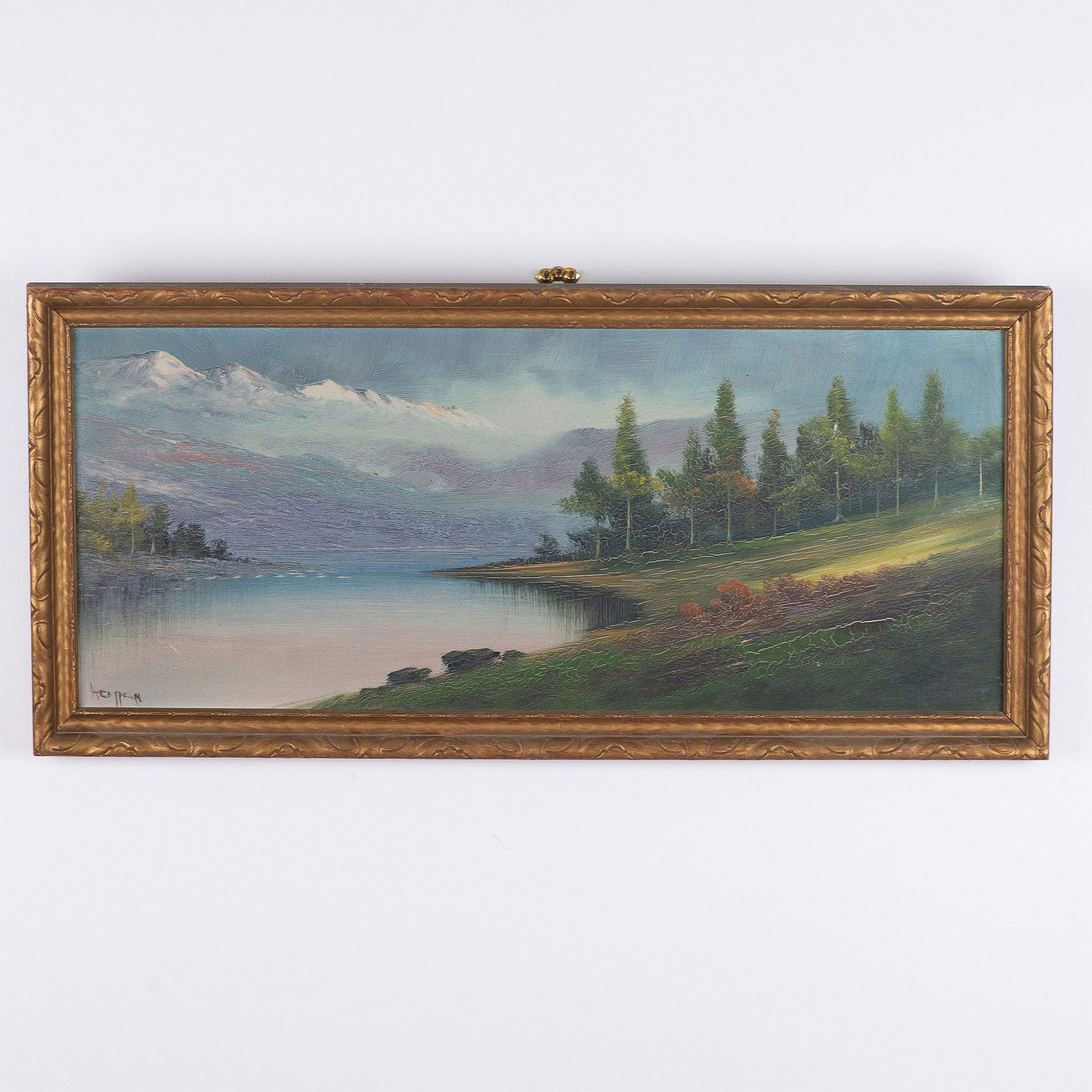 Kempen, Oil on Board, Alpine Landscape with Lake, Signed (1 of 5)