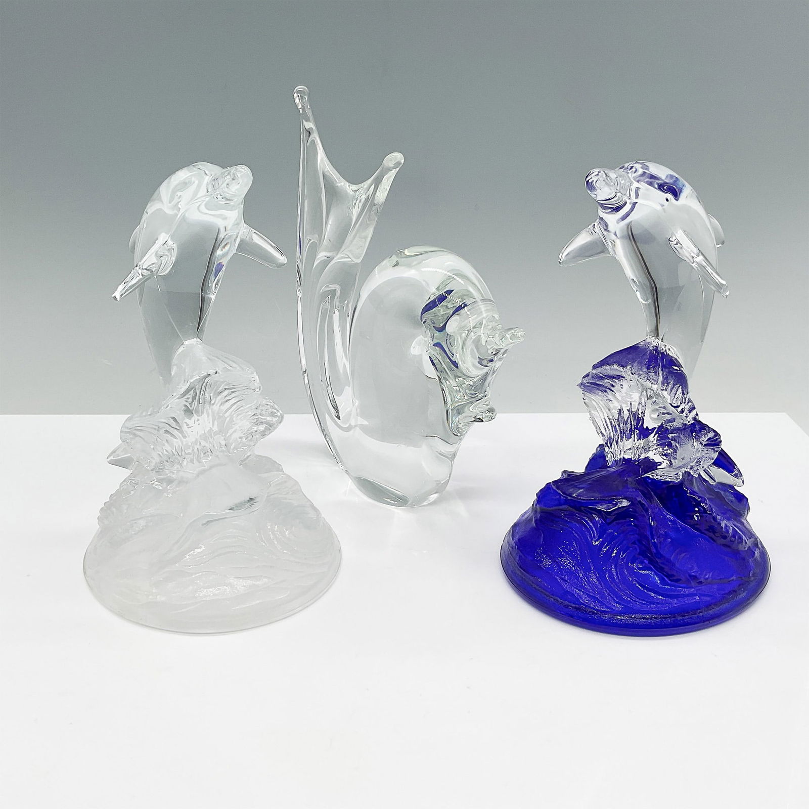 3pc Art Glass Dolphin Sculptures Collection (1 of 3)