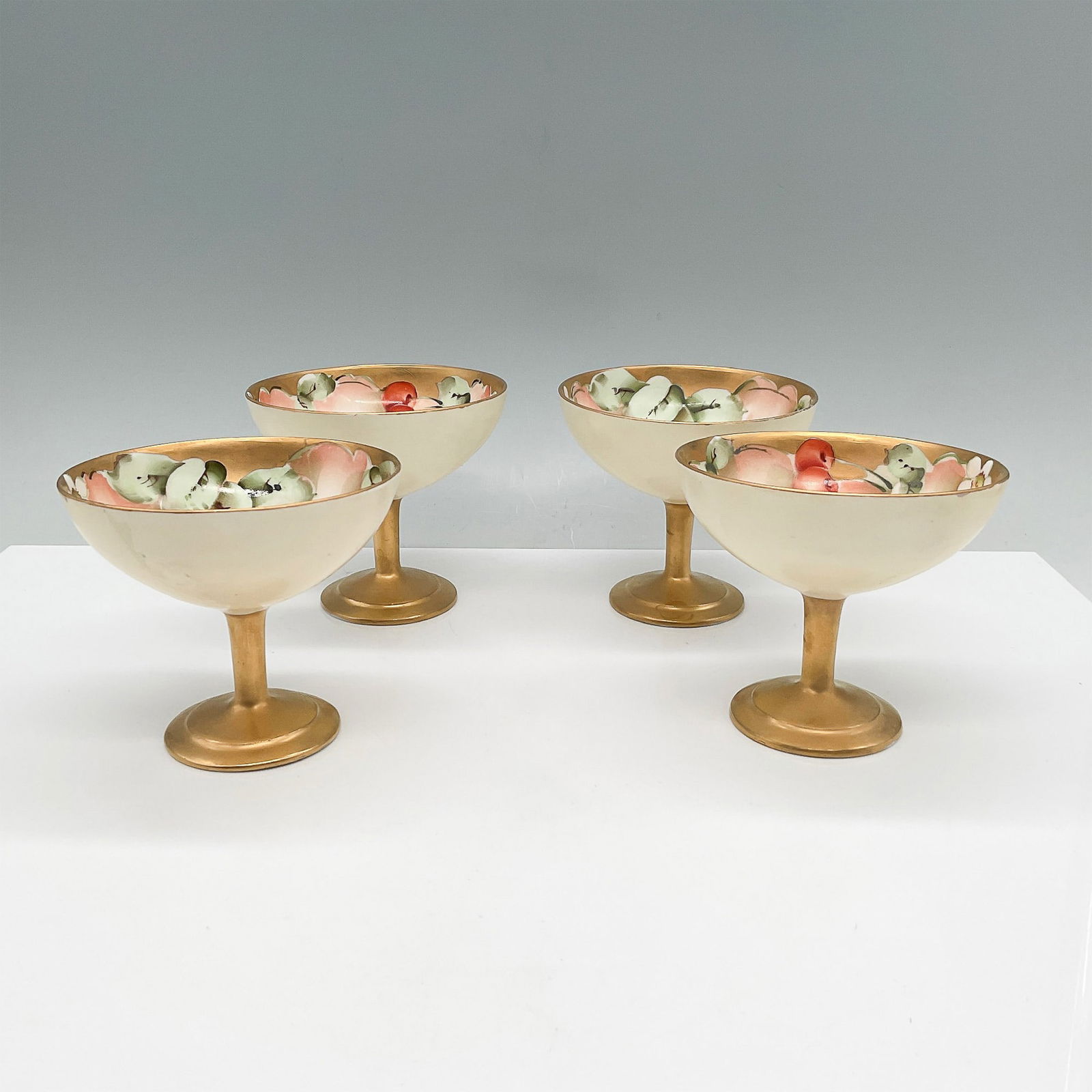 4pc JP Limoges Hand-Painted Porcelain Sherbet Cups (1 of 3)