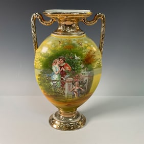 Empire Porcelain Company Romantic Scenes Vase