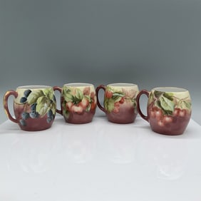 4pc Vintage Bavaria Fruit Motif Mugs