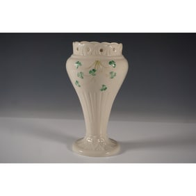 Belleek Porcelain Vase, Shamrock Design
