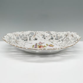 Dresden Reticulated Porcelain Bowl with Gilt Accents