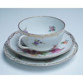 Dresden Floral Cup and Saucer Set with Dessert Plate