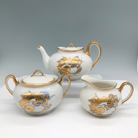 3pc N&C Nagoya Nippon Adelaide Teapot, Sugar Bowl, Creamer