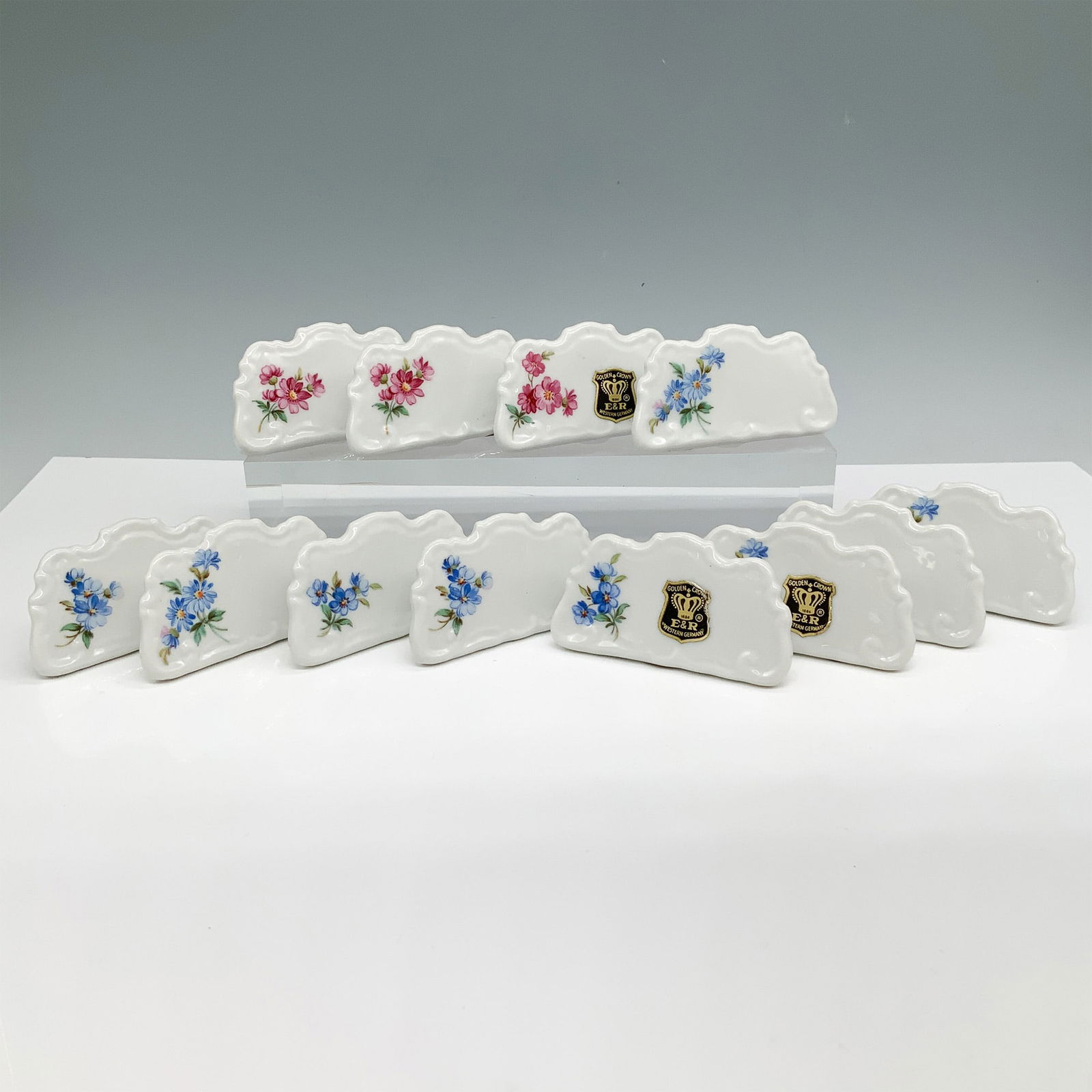 12pc West Germany Floral Porcelain Place Card Holders (1 of 4)