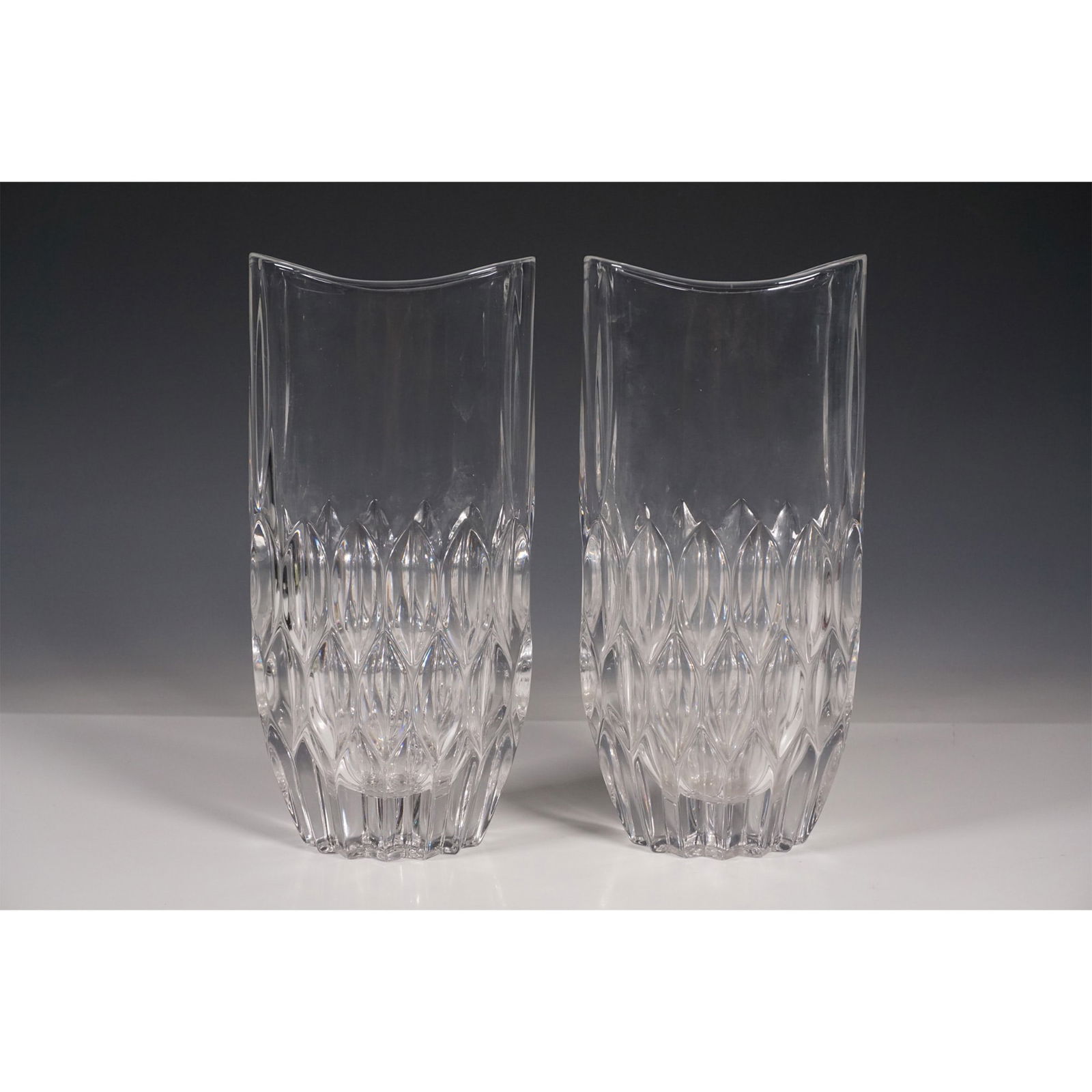 Pair of Geometric Cut Crystal Vases (1 of 3)