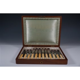 Antique A&DS Britannia Plate Cutlery Set in Case