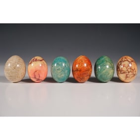 6pc Polished Stone Egg Collection, Assorted Colors