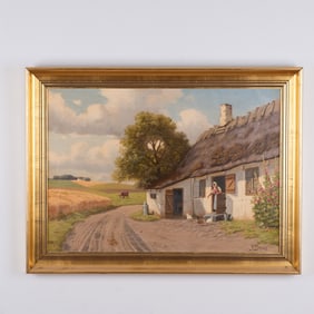 Kai Jeppe Drews, Oil on Canvas, Bucolic Landscape, Signed