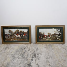 Pair of Framed Equestrian Hunting Scene Prints
