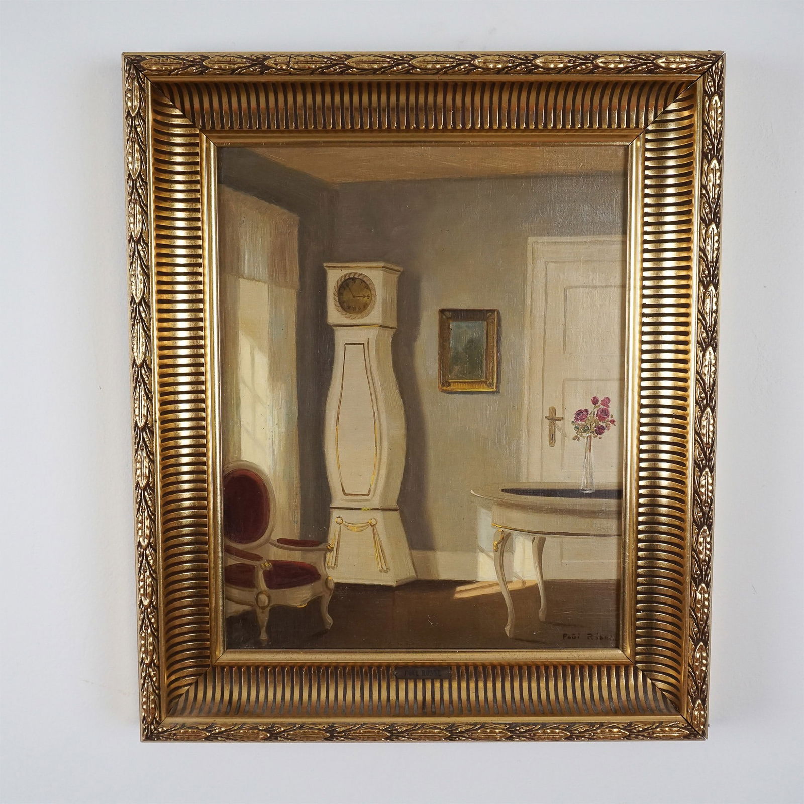 Paul Ronne, Oil on Canvas, Scandinavian Interior, Signed (1 of 4)