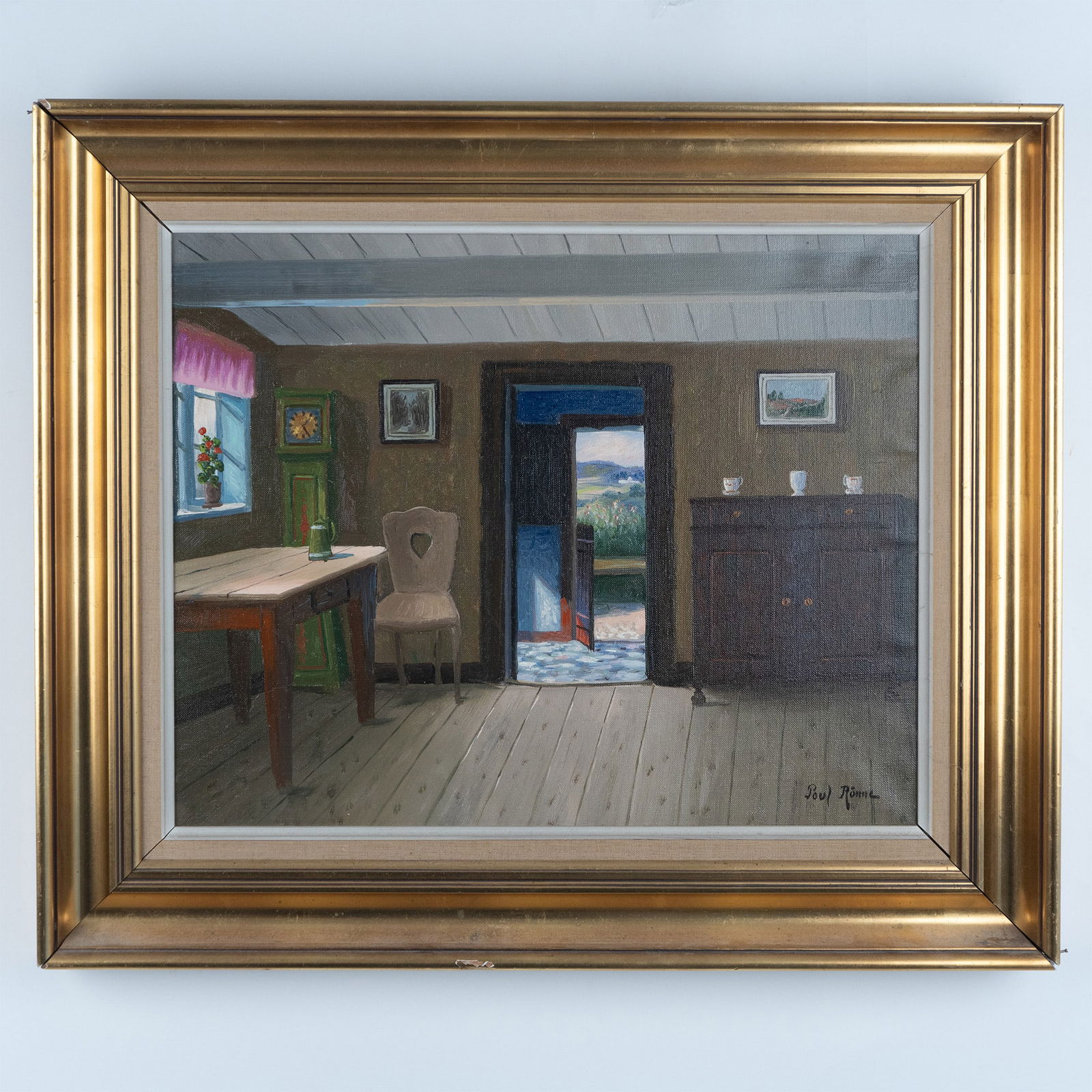 Poul Ronne, Antique Original Oil on Canvas, Interior Signed (1 of 6)