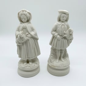 Pair of Bisque Porcelain Figurines