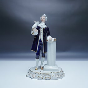Royal Dux Figurine, Gentleman with Cockatoo