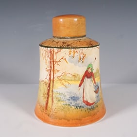 Royal Doulton Tea Caddy, Bluebell Gathering Scene