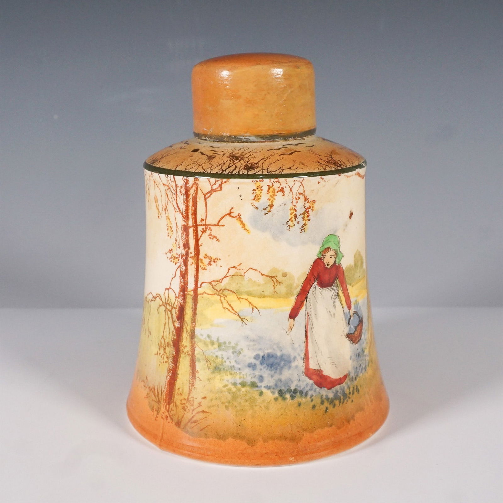 Royal Doulton Tea Caddy, Bluebell Gathering Scene (1 of 4)