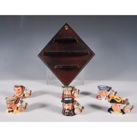 7pc Royal Doulton LE Miniature Character Jugs with Stand