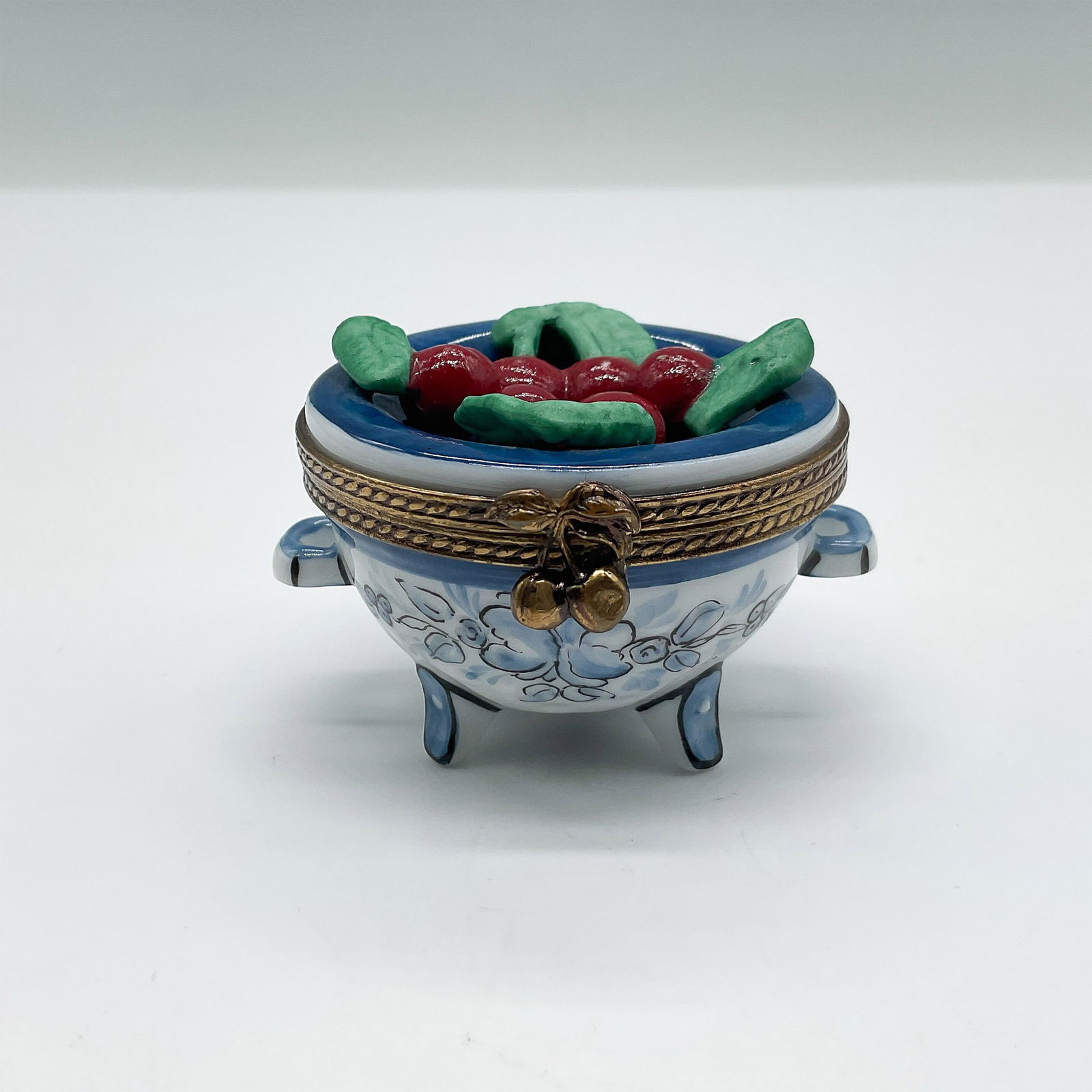 French Home Limoges Porcelain Trinket Box, Cherries (1 of 4)