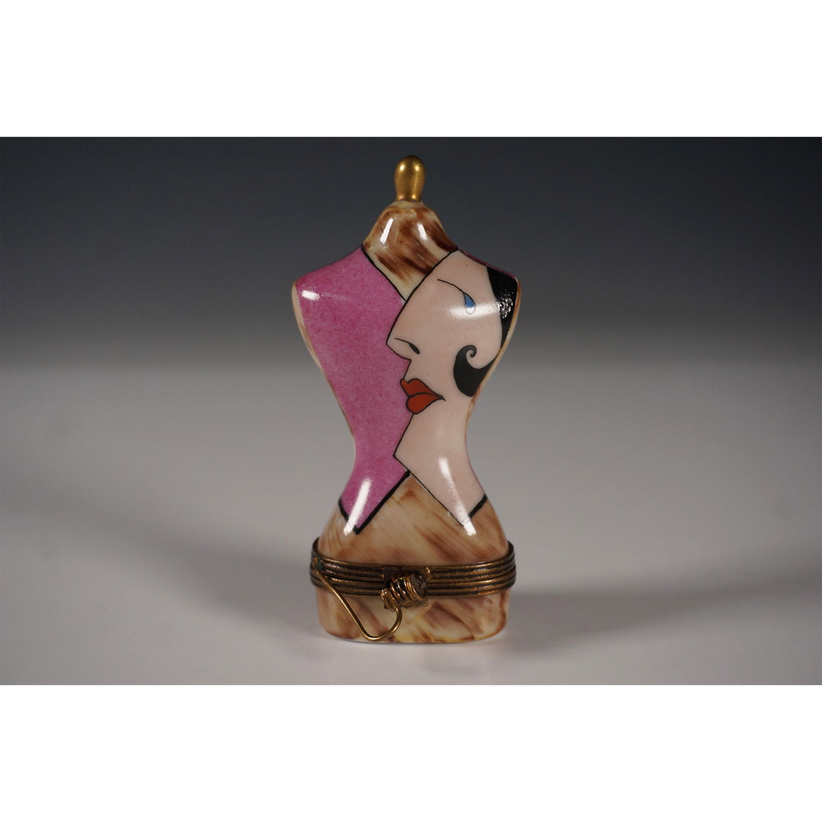 Limoges France Art Deco Mannequin Form Trinket Box (1 of 4)