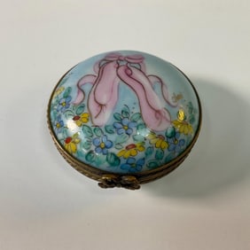 Limoges French Ballerina Theme Collectible Box, Signed