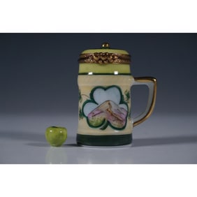 Marquise de Pompadour Limoges Box, Irish Stein with Apple