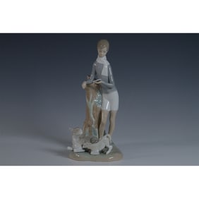 Lladro Porcelain Figurine, Boy with Lambs 1004509