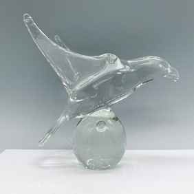 Venetian Glass Sculpture, Eagle in Flight, Signed