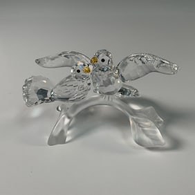 Swarovski Crystal Figurine, Turtledoves