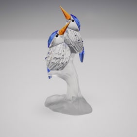 Swarovski Crystal Figurine, Malachite Kingfishers