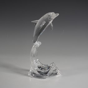 Swarovski Maxi Dolphin on Wave Base Crystal Figurine
