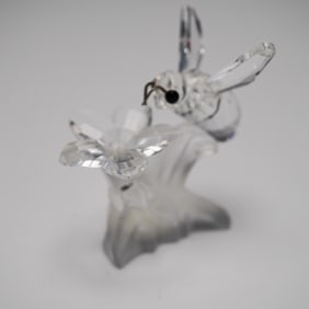 Swarovski Crystal Bumblebee on Flower Figurine with Original Box
